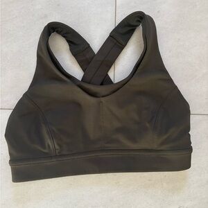 Lululemon Athletica khaki criss cross sports bra